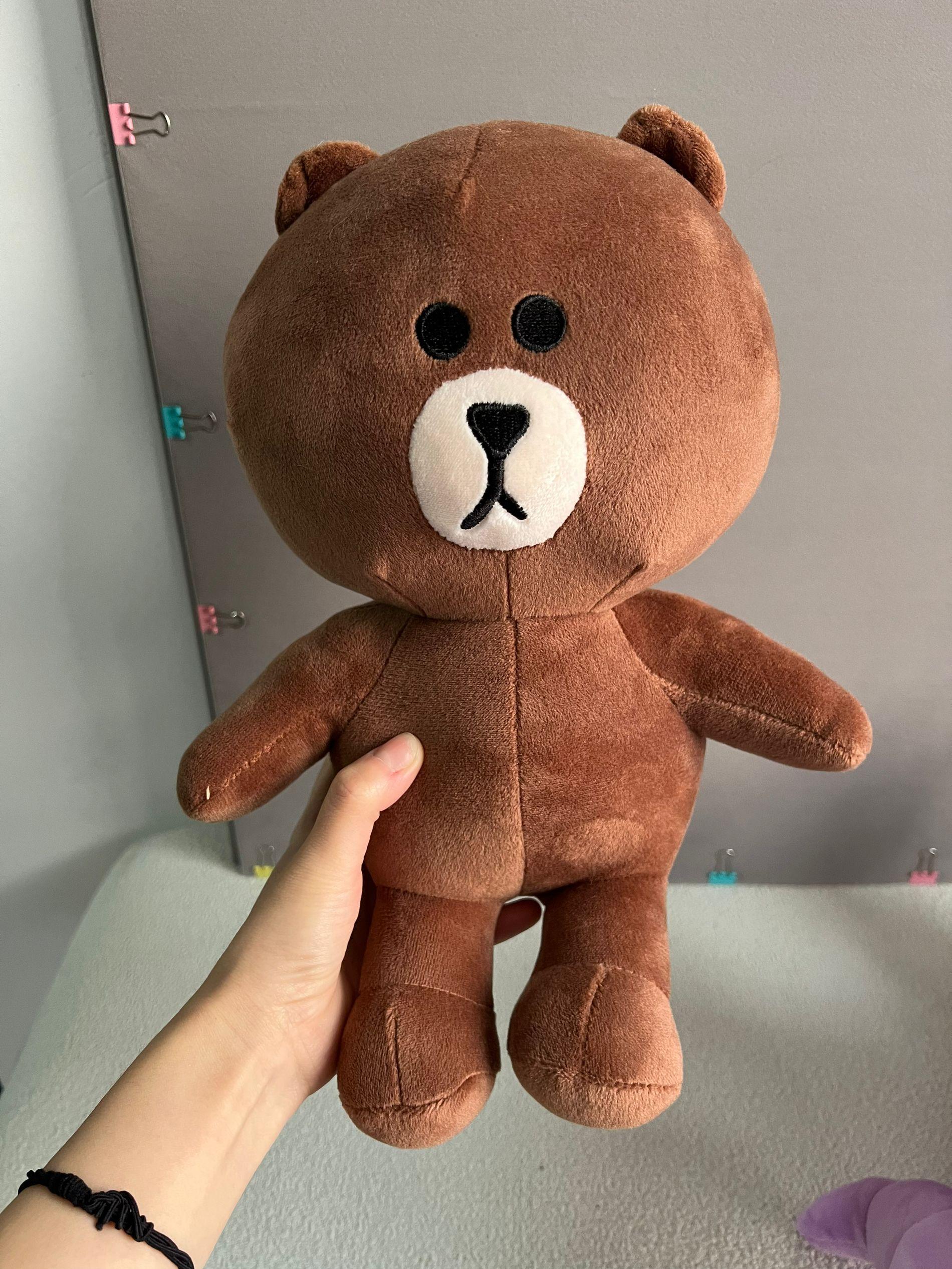 Lovely Line Friends Plush Brown Bear Connie Rabbit Plush Toy Kawaii Room Decoration Line Friends Brown Bear Plush Toy Girl Gift 25cm