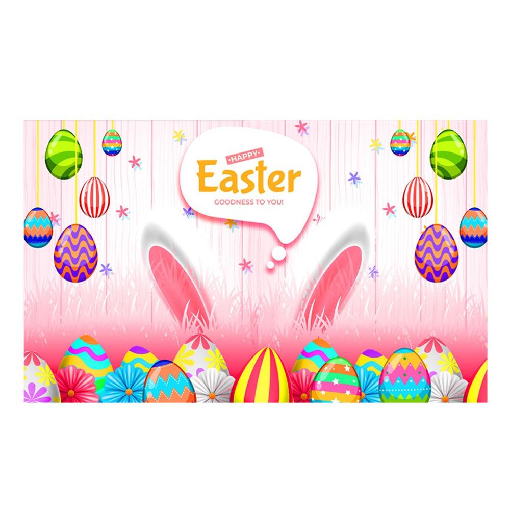 Colorful Bunny Eggs Background Decor 180*110cm Easter Photo Banner Poster Props  Home Party Decor