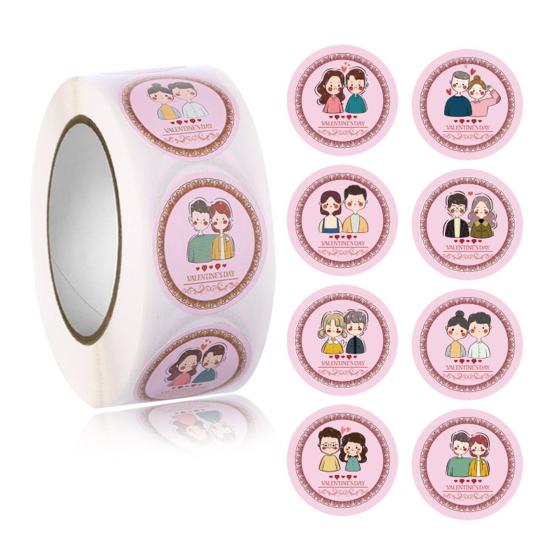 1 Roll Practical Label Charming Heart Tag Bright Color Shape Gift Packaging Label Tag