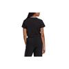 Adidas Originals Cropped Tee Flocked Embroidered Logo Sports T-Shirt Women Tops Black H20253