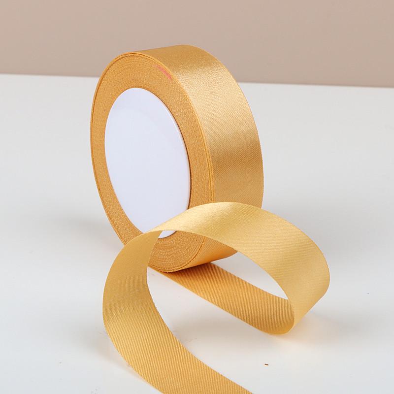 Champagne Silk Ribbon Rose Bow Hair Tie