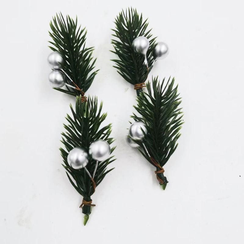 Artificial Pine Needle Greenery & Red Berry Bouquet for Holiday DIY & Gift Packaging