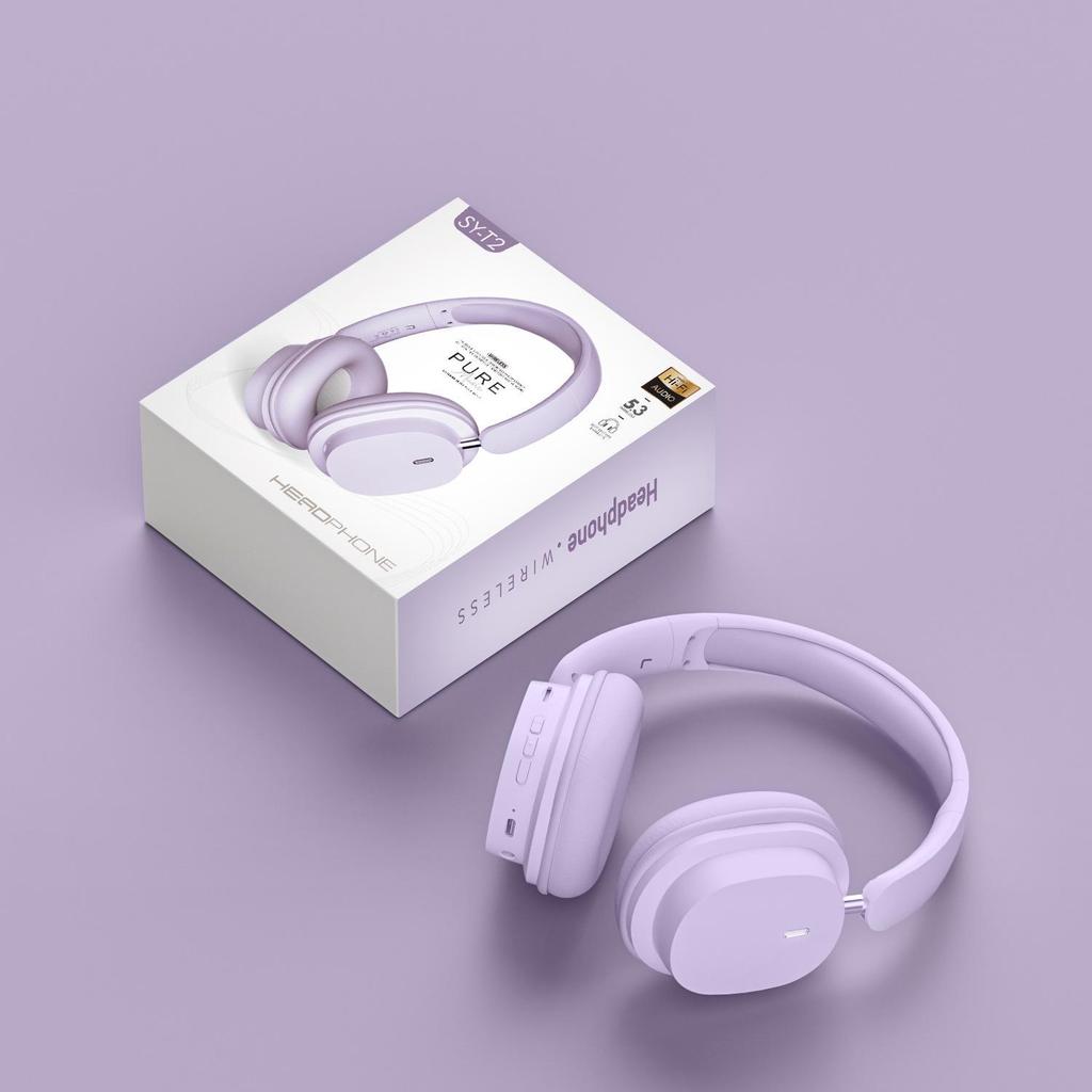 Trendy Over-Ear Wireless Bluetooth Headphones: Large Earcups, Noise-Canceling, Hi-Fi, E-Sports, Stylish and Portable Headset