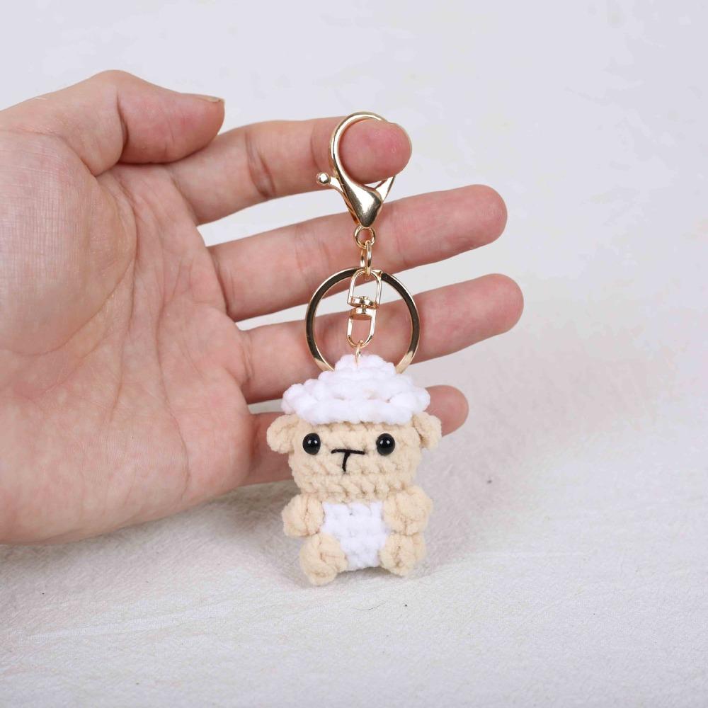 Handmade Chinese Zodiac Keychain Knitting Mini Size Monkey Keychain Creative Weaving Custom Design Animal Crochet Keychain