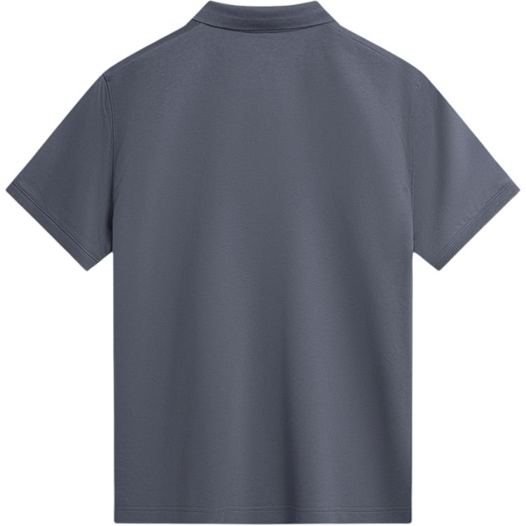 Li Ning Plain Polo Shirt With Collar Men Tops Dark-Blue APLU087-4