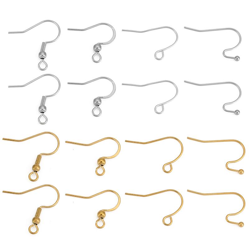20pcs Never Fade Stainless Steel Earrings Hooks Clasps Bulk PVD Anti Allergy Earring Making Supplies For Diy Jewelry Findings