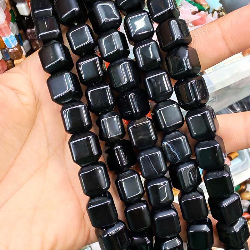 10x12mm Natural Red Agate Beveled Square Beads for DIY Bracelets and Necklaces