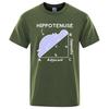 Hippo Sleeping On Math Problem Print Unisex Tshirts Summer Breathable ONeck Short Sleeve Haruku Loose Tshirt Cotton Tops
