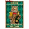 Vintage Metal Tin Sign for Home Decoration Once A Time There Was a Girl Cats Toilet Bathroom New Arrival WY
