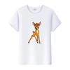 Vintage Plus Size Clothes Y2K Tshirt Kawaii Tops Cartoon Bambi Graphic T-shirt Summer Blouses White Tees Unisex