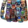 Vintage Pet Collar Boho Adjustable Nylon Dog Collar with Bead Pendant for Small Medium Large Dogs Cats