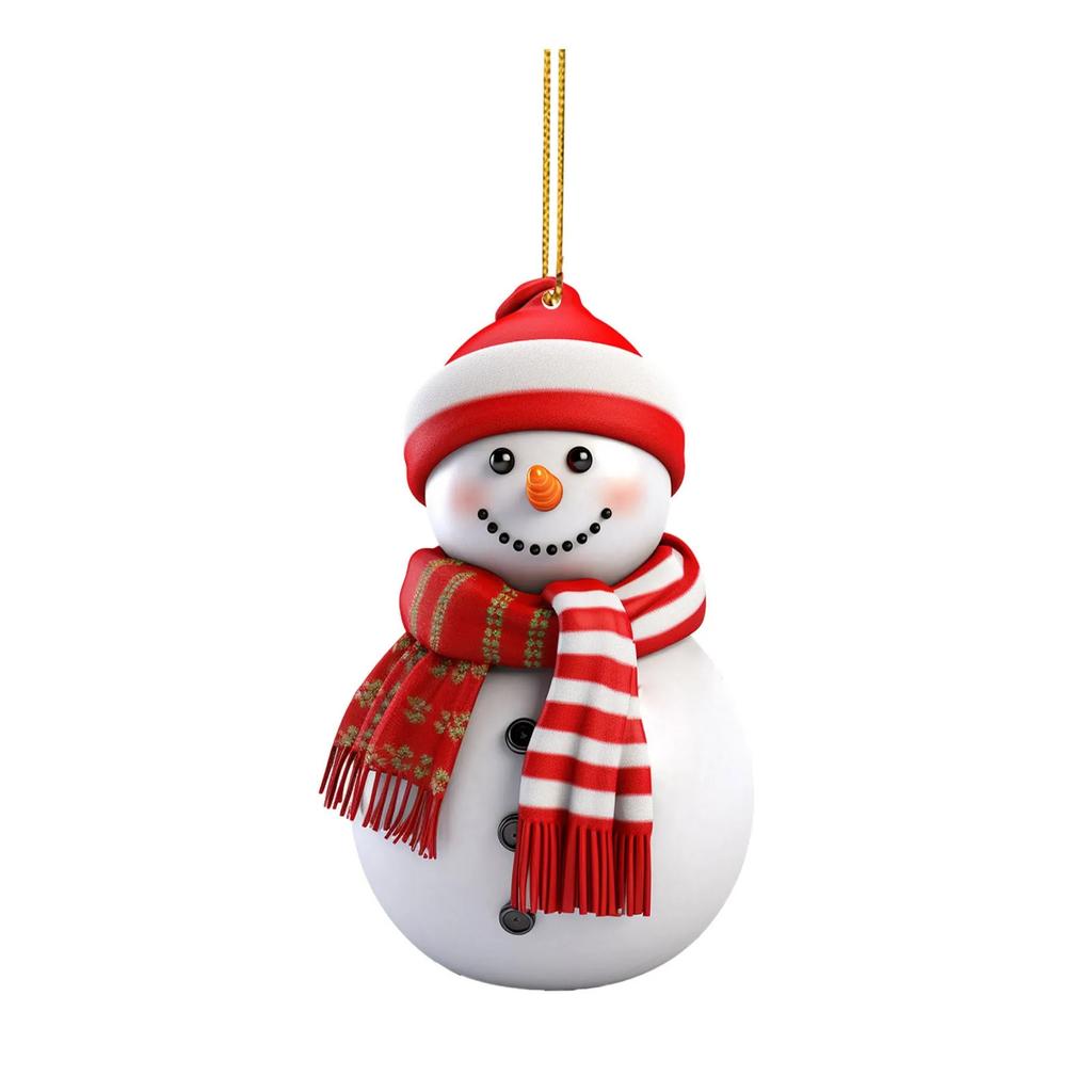 Christmas Pendant Cartoon Tree Ornament Christmas Decor 2D Design Holiday Ornament For Christmas Party Tree Decoration Home