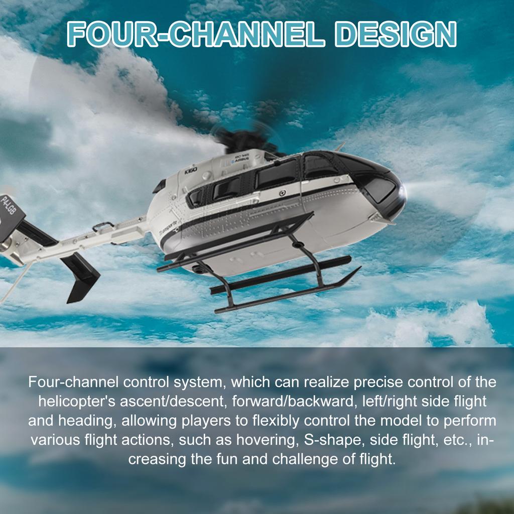 4CH RC Helicopter with Altitude Hold, Brushless Motor, One Key Takeoff and Landing, 2.4GHz Remote Control Toy Aircraft