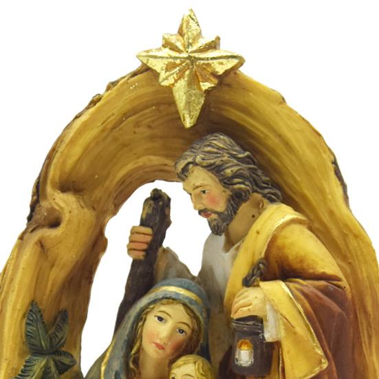 Resin Statue Nativity Scene Christmas Ornament Waterproof UV Resistant Holy Family Sculpture Party Decor