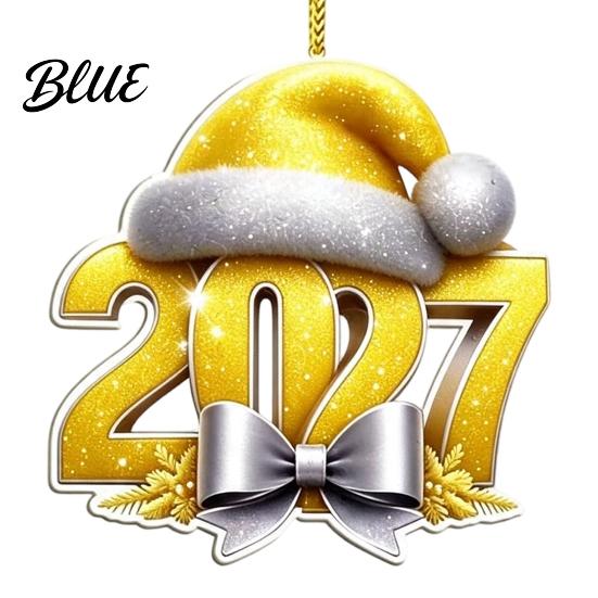 2027 Year Hanging for New 2D Flat Hat Ornament Ornaments Christmas Acrylic Decoration Tree Pendants