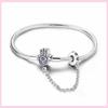 925 Sterling Silver Bracelet Star Moon Blue Eyes Zircon Heart Safety Chain Bracelets Snake Bone Chain Fit DIY Charms Jewelry