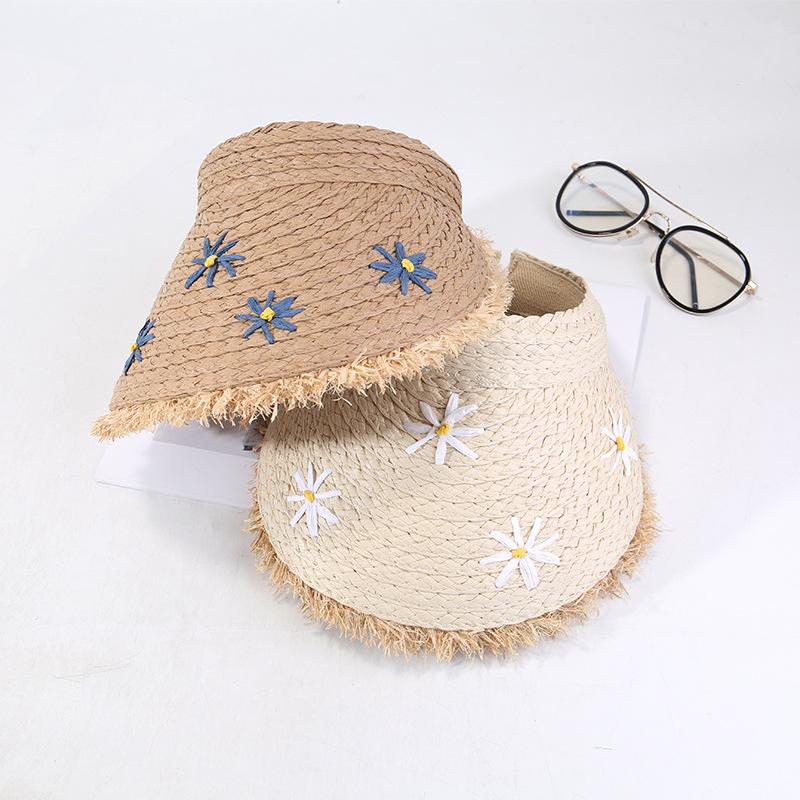 Daisy Flower Straw Hat for Women In Summer Woven Headband Style Sun Hat for Outdoor Beach Vacation Sun Protection Straw Hat