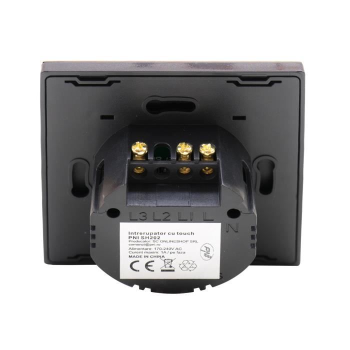 Commutateur capacitif à double contact PNI SH202, blanc avec indicateur LED