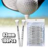 100Pcs Durable Golf Tee 83mm Golf Pills with Height Marking White Golf Solid Wood Tee Unslip Golf Holder Golf Accessories