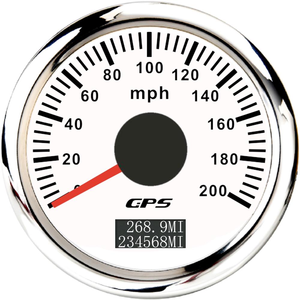 ELING 52mm GPS Speedometer 30M 0-60M 80MPH 120M 0-200MPH Odometer with 7 Colors Backlight for Car Truck Boats 200M-WS
