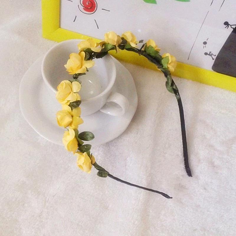 Hot sale ladies rose flower hair bands colorful wedding headwear