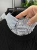 2025 Men's Trendy Fake Two-Piece Sweater: Warm Knit Shirt Collar Pullover for Autumn/Winter