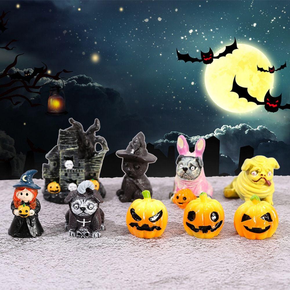 3D Halloween Small Ornament Mini Resin Halloween Ornament  Crystal Ball Accessories