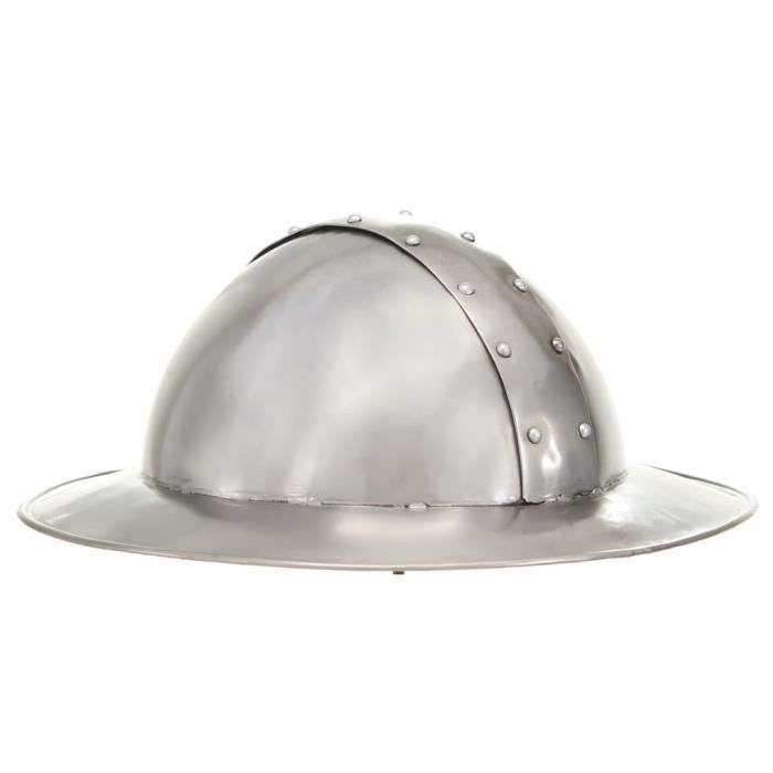 VidaXL Antique Medieval Knight Helmet for LARP Silver Steel