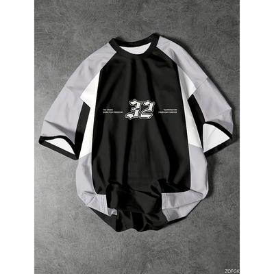 Men's 78 Printed Short Sleeved T-shirt with Summer Pattern, Baseball Shirt, Plus Size Women's Sports T-shirt