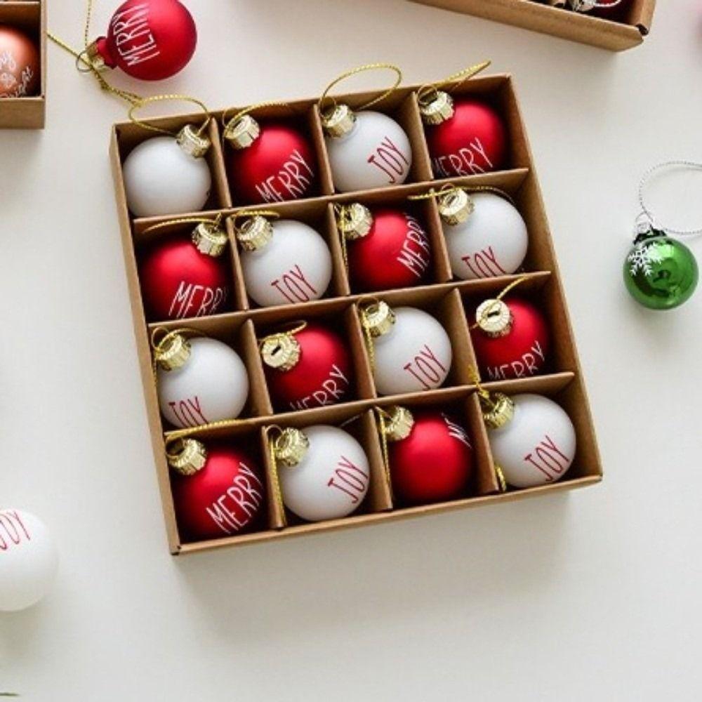 Hanging Glass Christmas Ball Ornaments Painted Christmas Spheres Pendant  Xmas Tree Decoration