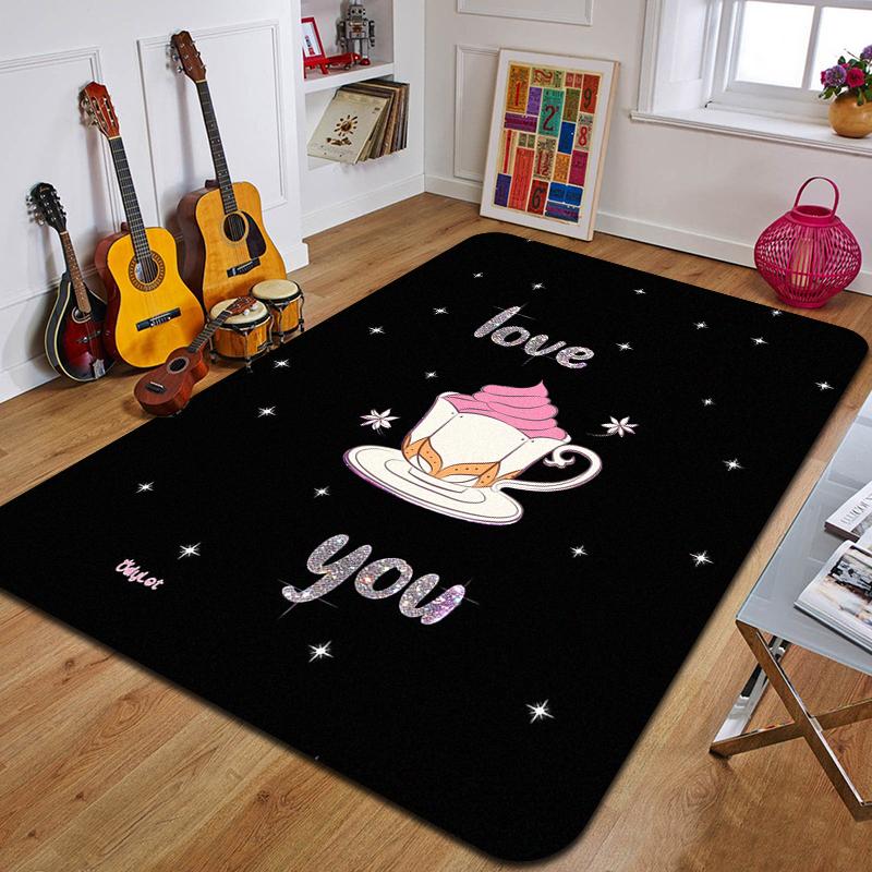 

L-люблю тебя Принтованный ковер Модный коврик для йоги Нескользящий ковер Украшение спальни Уличный ковер Спальня Подарок на день рождения 40x60cm