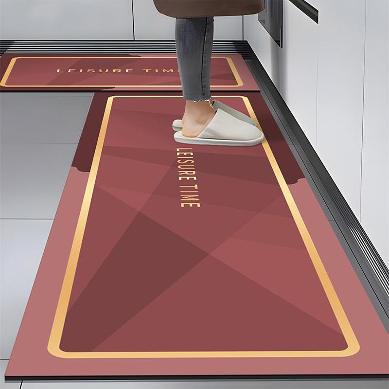 Morandi Style Square Kitchen Foot Pad Water Absorption Oil-absorbent Mat for Household Easy-to-make Soft Diatom Mud Floor Mat