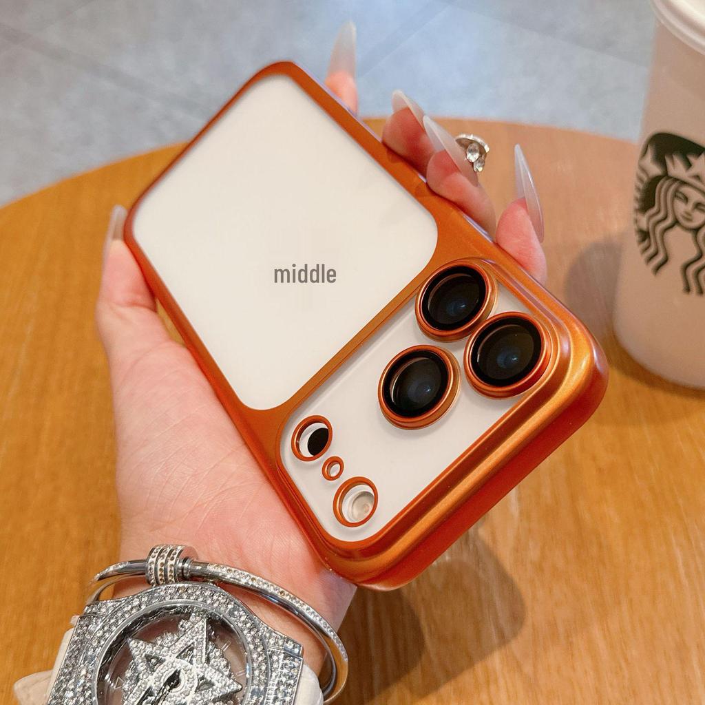 iPhone 17 Pro Max Matte Electroplated Frosted Case with Full Coverage Lens Film - Hard Shell PC