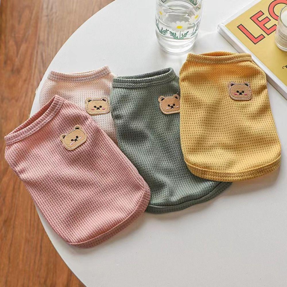 Breathable Dog Clothes Waffle Pet Cat Clothing Summer Cool Dog Vest