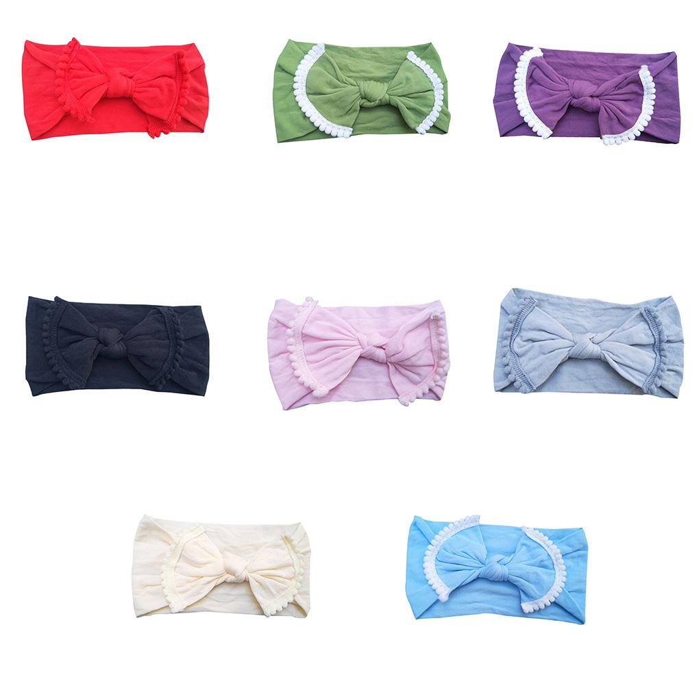 

Color Bow Headband Newborn Nylon Stretchable Bands Cotton Soft Baby Girl Hair Accessories Girls Trim Headwrap Headdress серый