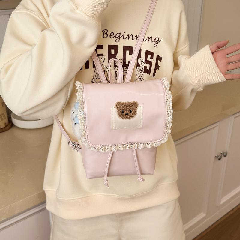 Schoolbag Cute Girls Backpack Women's 1011 Summer New Fashion Commuter Class School Bag Large Capacity Bear Backpack