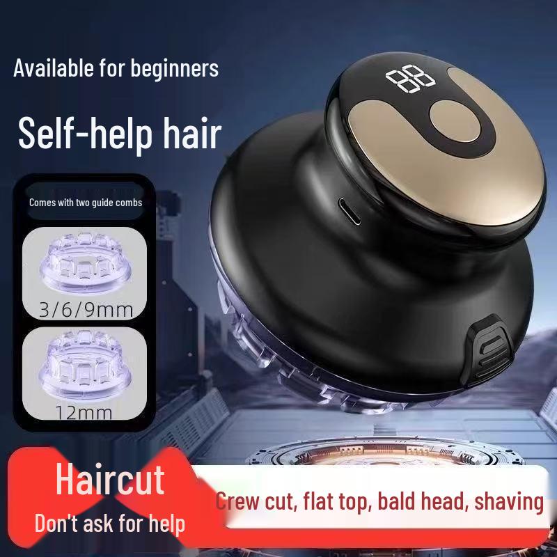 UFO Elektrischer Haarschneider für Herren: Automatischer rotierender Rasierer für Glatzen und Stoppeln