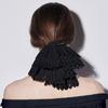 Elegant Scrunchies White Hollow Out Double Layer Pleated Hairband and Elastic Hair Scrunchy for Fashionable Women
