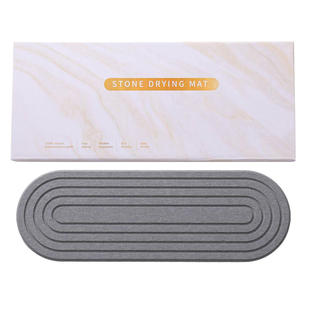 Water Absorbing Stone Tray for Sink Diatomite Quick Drying Stone Sink Tray for Kitchen Countertop Faucet