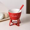 Fondue Pots Set for Chocolate,Cheese,Candy Mini Ceramic Fondue Pots with Fork Birthday Gift Ceramic Butter Warmers Set