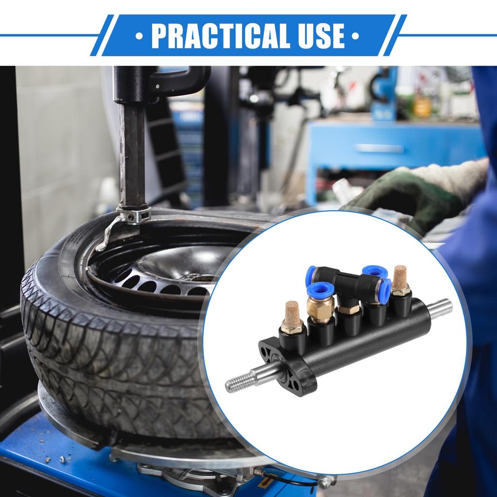 VekAuto Air Control Valve Foot Pedal, 6.10"x2.05"x2.40" Tire Changer Machine Part, Universal Car Tire Replacement Metal, Black