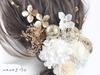 [Fait main par NANA] Accessoire pour cheveux: Hortensia, Gypsophile, Rose Solaire, Ruban Ficelle, Perle Japonaise, Mizuhiki, Feuille d'Or. Mignonne. Parfait pour