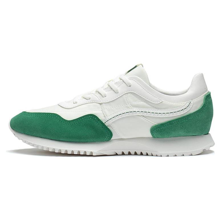 New LiNing CF Linen Woven Anti Slip And Wear Resistant Breathable Low Top Running Shoes Women's White Green AGCT174-3