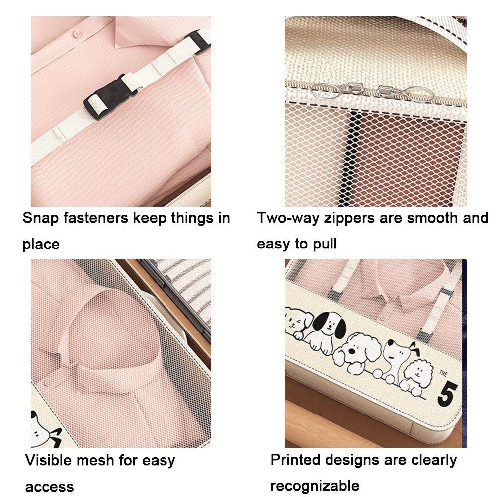 5Pcs/Set Dustproof Suitcase Packing Bag Large Capacity Clothes Underwear Storage Bag  Travel