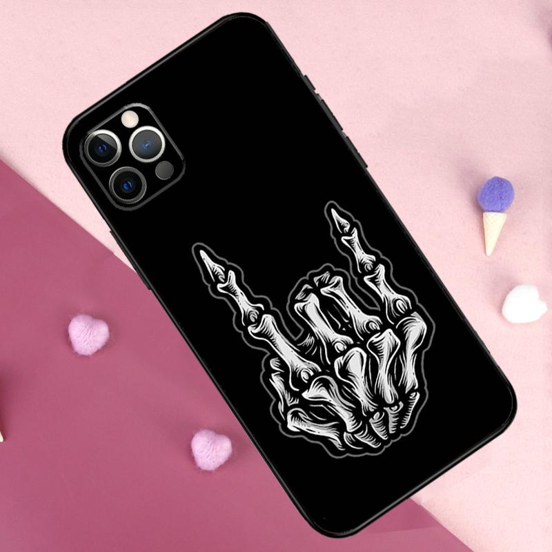 Skeleton Middle Finger Phone Case For iPhone 17 Pro Max 11 14 15 16 Pro Max Plus 13 12 Mini 16e 17 Air Back Cover