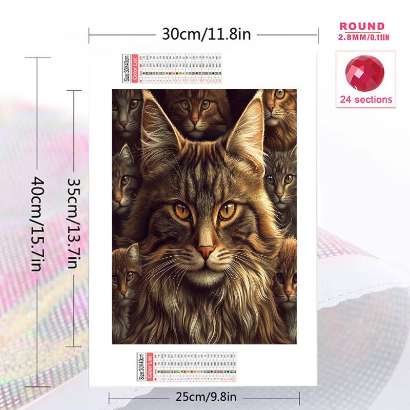 Maine Coon Pattern 3pcs 100% Round Full Drill 5D DIY Diamond Painting Embroidery Cross Stitch Rhinestone Décor