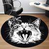 1pc Feline Expression Office Round Area Rug, Under Office Chairs Bedroom Living Room Home Decor, Room Deco, Available in Various Sizes