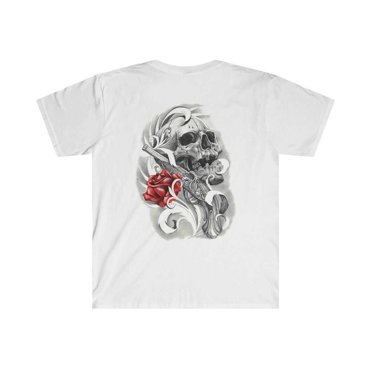 Lucky Skull Rose Unisex Softstyle Tee S
