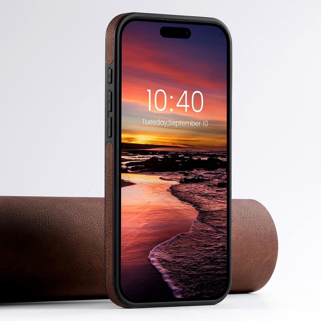 SUTENI G2 dla iPhone 16 Pro Magnetyczne Etui Podstawka Tekstura liczi Skóra+TPU Pokrowiec