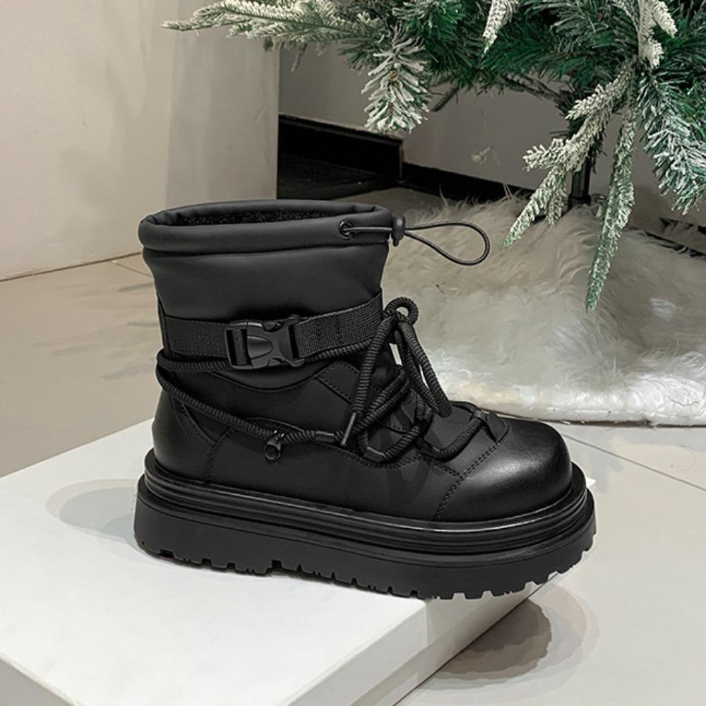 Stivali da Neve da Donna con Suola Spessa Nuovi Inverno con Scarpe di Cotone Spesso e Peluche Impermeabili e Antiscivolo Stivali da Donna Scarpe con Plateau